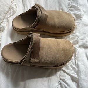 UGG Tan Suede Slip-On Clog Slippers